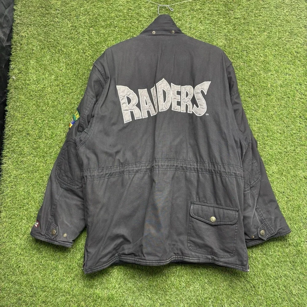 Vintage Las Vegas Raiders Jacket Mens XL Black Gray NFL Football Mirage 90s Coat